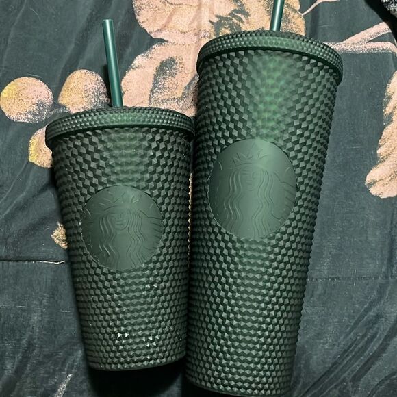 Starbucks Other - Dark Green Starbucks Cup Pair